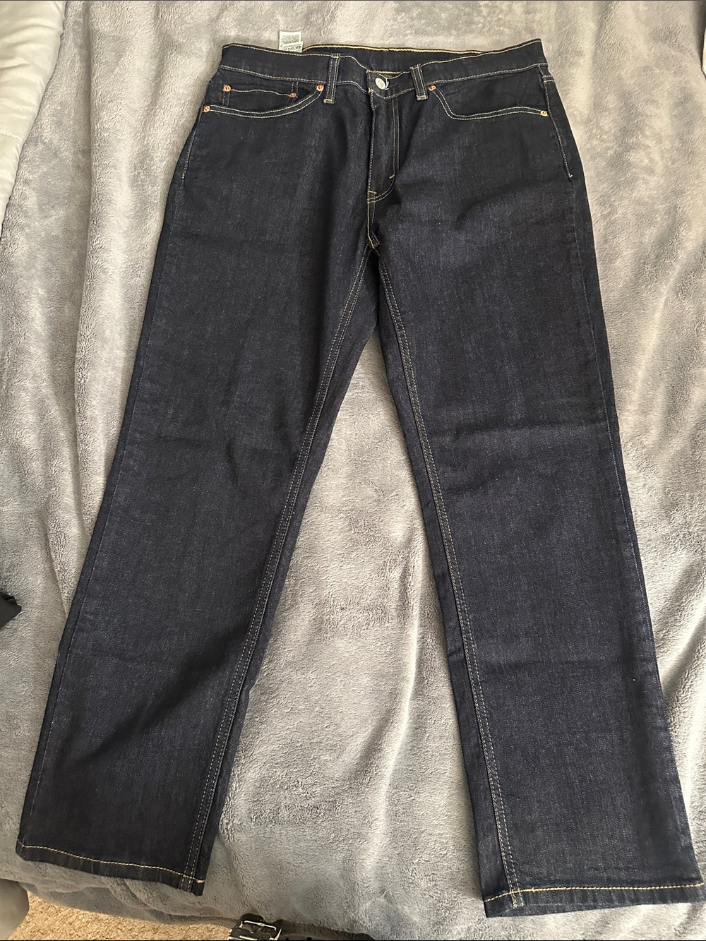Levi's 541 Relaxed Fit Jeans - Dark Blue with Tan Leather Patch